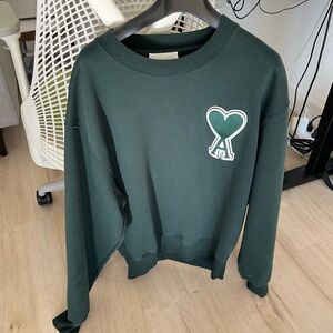 AMI Green Heart Embroidered Women's Top